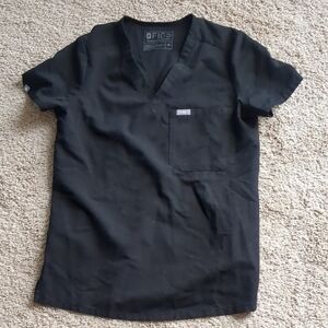 Women's Black Figs Scrub Top XS